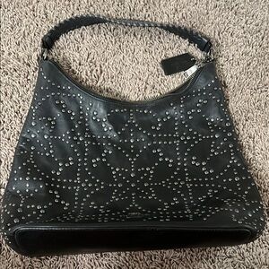Coach Black Hobo Bag with Rhinestone Embellishments